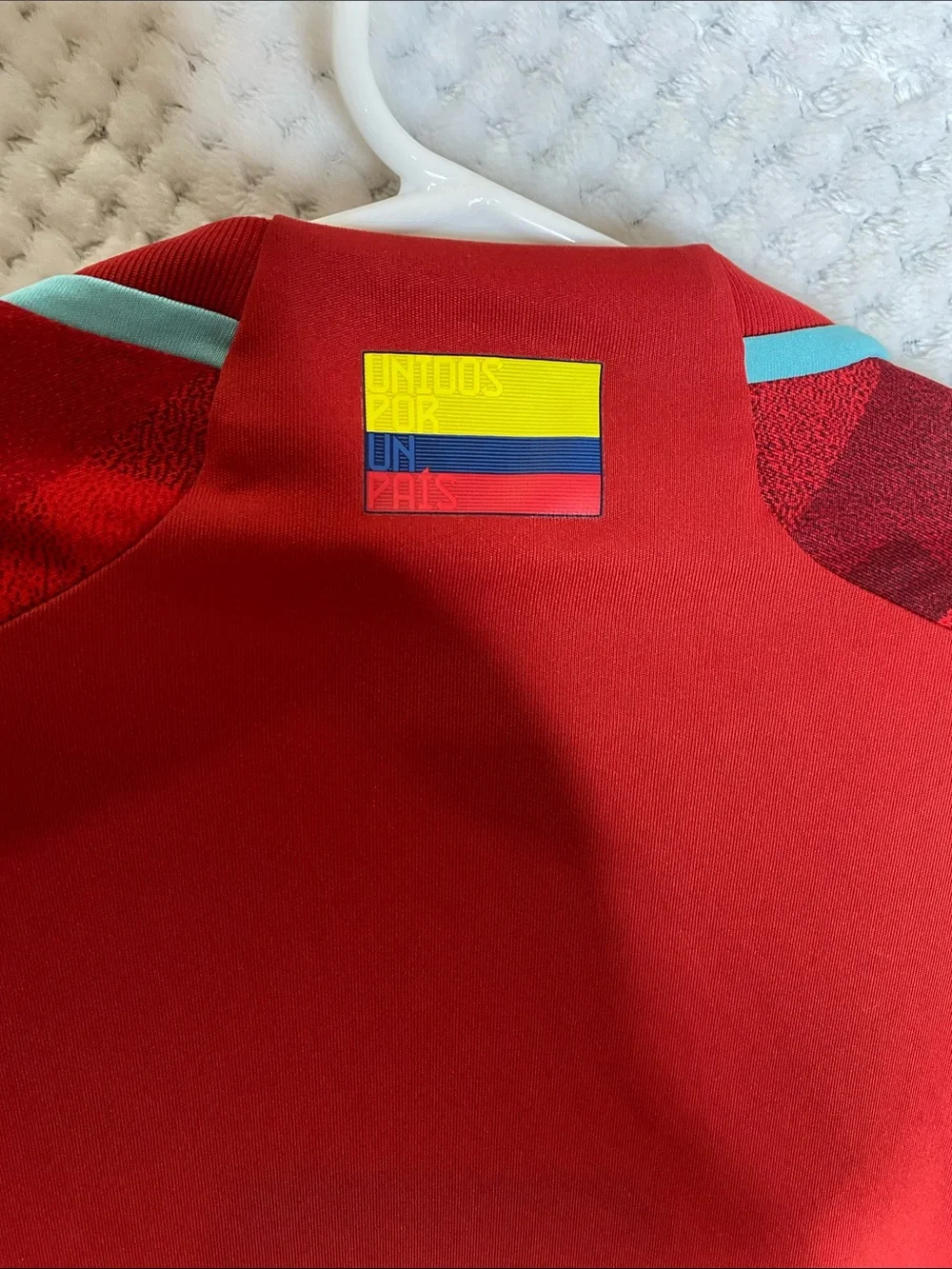 adidas Columbia Red and Teal Kids Soccer Jersey